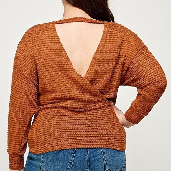 Plus size camel autumn winter sweater knit top‎ - Picture 3 of 8